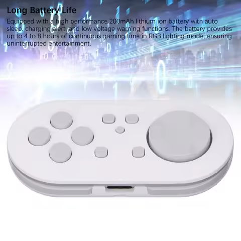Wireless Bluetooth Controller Bluetooth Compact Gamepad for Anki App Auto Sleep 4 Modes 14 RGB Light