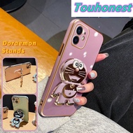 For Apple Casing iPhone 11 Pro Max Case iPhone 6 Plus Case iPhone X Case iPhone XS max Case iPhone 6S Plus Case iPhone XR Case Cartoon Jingle Cat Cute Anime Doraemon Folding Stand Phone Holder Cover Cassing Cases Case TD
