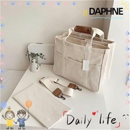 DAPHNE Tote Bag, Adjustable Canvas Shoulder Bag, Casual Solid Color Multi-pocket Large Capacity Clut