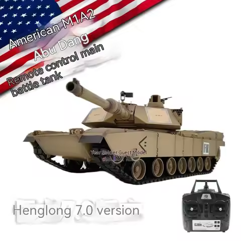 New Remote-controlled Tank Henglong Us M1a2 Abrams Infrared Battle Tank Model With Steel Wave Box Rc