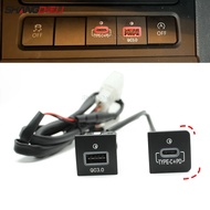 Car USB Charger PD Quick Charge QC3.0 Phone Charging Adapter Outlet Button For VW Golf 6 MK6 Jetta 5