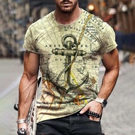 เสื้อยืดผู้ชายออกแบบ3D ขนาดพิเศษ Streetwear ชุดแขนสั้นแฟชั่นย้อนยุค