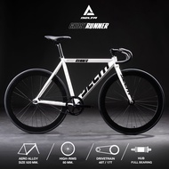 จักรยานฟิกเกียร์ เฟรมลูมิเนียม วงล้อ 700c วงล้ออลูมิเนียม ขอบสูง 50 mm. แฮนด์ Drop Bars ไซส์ 52 cm.
