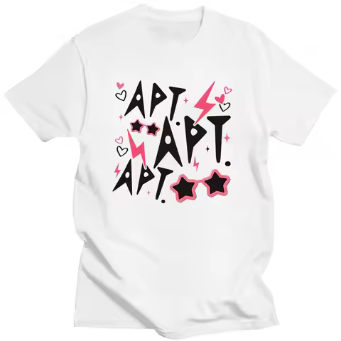 ROSÉ & Bruno Mars APT New Song T-Shirt Graphic Printing Cotton O-neck Tee-shirt Summer Hip Hop Punk