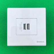 Sino Square 5V 2.1A Double USB Socket S98CC Series - Square Face Match S98CCUSB2