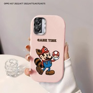 Softcase For OPPO A57 A77 2022 4G A77S A57e A57s Game Mario Back Cover Case Soft Original Liquid Sil