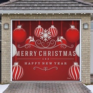 Christmas Garage Door Cover 7x8 Feet Festive Garage Door Banner Background for Party Yard Wall Porch