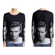 David Beckham Fullprint Long Sleeve T-Shirt Unisex T-Shirt Polyester Jersey Dryfit Material