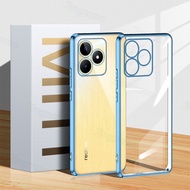 Jingsanc Ốp trong suốt cho Realme C53 vỏ điện thoại TPU Silicon mềm mạ điện kính trong suốt vỏ lưng