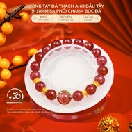 Jade Dan Tam - Strawberry Bracelet 9mm - 10mm 5A Mixed Stone Charm - Fire Element & Earth Element