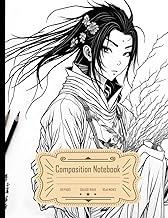 Composition Notebook College Ruled: Anime Style Coloring Book - Sumi-e Painting, Realistic Sketch, 8