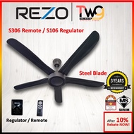 [FAST SHIPPING]REZO S106 S306 56”5 BLADE DC / AC Motor Regulator / Remote Control Ceiling Fan Kipas 