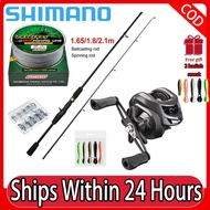 shimano reel Fishing Full Set Casting Fishing Rod Medium Light Power Gear Ratio Casting Reel Saltwater Left/Right Hand