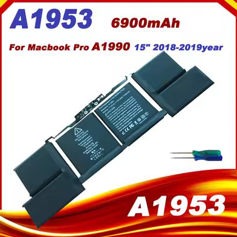 A1953 Battery For Apple macBook Pro Retina A1990 (15-inch, 2018) laptop 15 inch touchbar 2018 2019