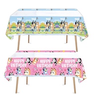 1/3Pcs Bluey Bingo Disposable Tablecloth Birthday Party Decoration Plastic Table Cover for Kids Part