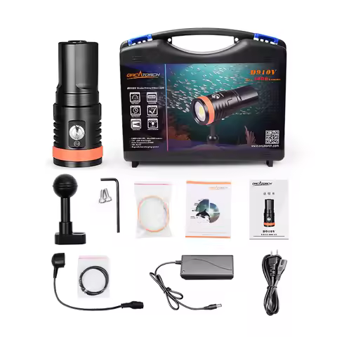 OrcaTorch D910V High CRI Neutral White Diving Video Light CREE COB LED 120° Beam Angle 5000Lm Output