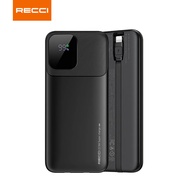 [CCC Power Bank] Recci 10000mAh Power Bank 22.5W Dual UBS-C & 8-Pin Cable with 3C Certified in China