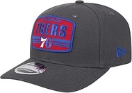 New Era Philadelphia 76ers 9SEVENTY Team Elevated Patch Snapback Cap, Adjustable Hat Graphite