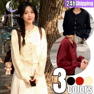 MOONLING '' 10188 Knitted Sweater Long-Sleeved Round Man With Button Detail Korean Style