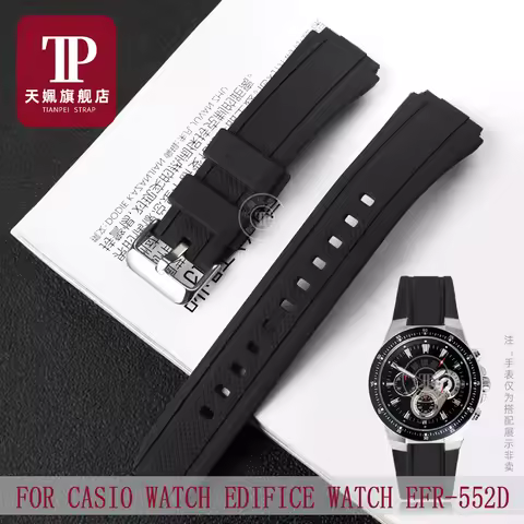 For CASIO watch Edifice watch EF-552D -1AVUDF watchband EF552 EF-552 Waterproof Rubber Watch Strap S