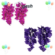GESH1 2PCs Artificial Water Plants, Purple and Rose Plastic Fish Tank Plants, Artificial 12 Inches Tall Reptile Climbing Plant Leaves Fish Tank