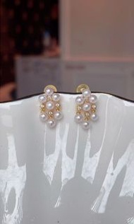 S925銀天然極光淡水珍珠耳環3.5-4mm 極光鏡面正圓櫻花粉色 媲美日本akoya彩凜珠耳釘