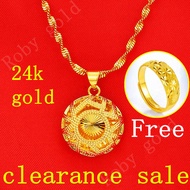 [Ready Stock/onsale] COD Buy 1 Take 1 Pure 18k Saudi Gold Pawnable Legit 100% Original Pendant Gold Necklace Choker Necklace for Women Gifts for Women Maximum Discount Hypoallergenic Necklace for Women