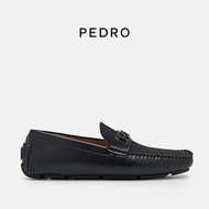 รองเท้า Loafers หนังวัว PEDRO สำหรับผู้ชาย ทรงสี่เหลี่ยม หัวรองเท้าแบน พื้นยาง สวมใส่สบาย ฤดูใบไม้ร่