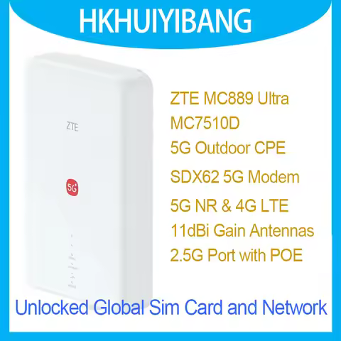 Unlocked ZTE 5G Outdoor CPE MC889 Ultra 11dBi SDX62 2.5G POE Wireless Modem 5G 4G LTE CAT16 Sim Rout