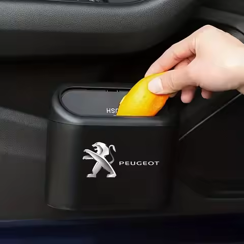 Car Trash Can Hanging Trash Bin Pressing Hard Garbage box For Peugeot 108 406 407 408 206 207 208 30
