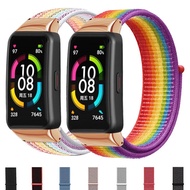 [HOT JUXXKWIHGWH 514] สายไนลอนสำหรับ Huawei Band 6/6 Pro Huawei Band6 Smartwatch เปลี่ยนเข็มขัด Correa Breathable สร้อยข้อมือกีฬา Honor Band 6สาย