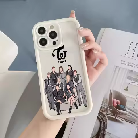 Korean girl group Twice phone case FUNDA For iPhone 12 11 13 14 15 16 17MINI Max Pro Plus Soft TPU B