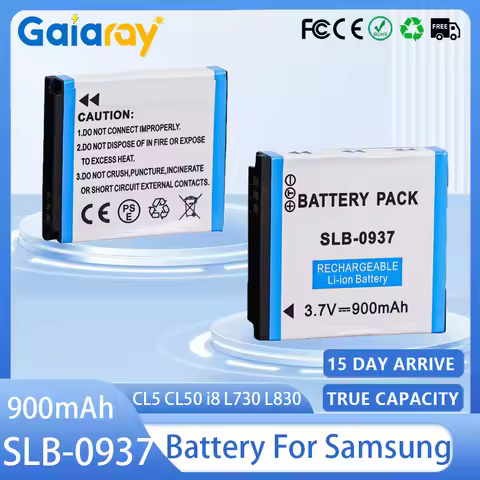 SLB-0937 Camera Battery 3.7v 900mah SLB0937 Rechargeable Batteries for Samsung CL5 CL50 I8 L730 L830