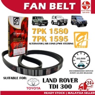 S2U Gaido Fan Belt Land Rover TDI 300 Air Cond Alternator Power Steering Belt 7PK1580 7PK1595 Tali K