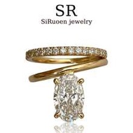 1pc Women's Wedding Ring, 2 In 1 Semi-Pave Ring, 3.8g 925 Sterling Silver, 2ct Moissanite, Luxurious