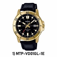 ✴❁CASIO 100% ORIGINAL MTP-VD01L MAN ANALOG QUARTZ SPORTY DIVER LOOK LEATHER STRAP DRESS WATCH
