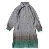 Oro Iana Degrade Color Roll Sleeve Shirt Dress