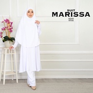 Muslimah Suit MARISSA 13.0 - Set Jubah Seluar Tudung Umrah Haji Wanita Hitam Putih Black White Brown