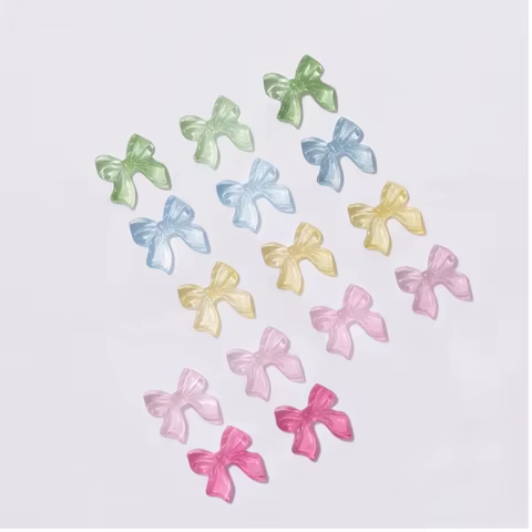 Coquette Nail Art Accessories – Mini 3D Bows, Soft Clay Texture, Perfect for Y2K Girly Manicure Desi
