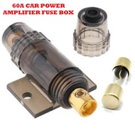 60A Car Fuse Box Power Amp AGU Fuse Holder 4 8 10 Gauge Wire Amplifier Sound System Accessories