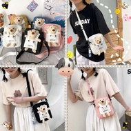 NEW กระเป๋าสะพายข้างผู้หญิง-มีหมีด้วย=NEW Women's crossbody bag-with a bear