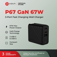 ADAM elements P67 GaN 67W 3-Port Fast Charging Wall Charger