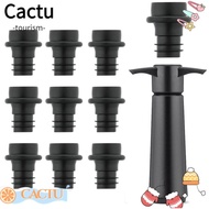 CACTU Wine Saver Pump, Plastic Black Wine Preserver, Durable Easy to Use Reusable with 10 Vacuum Stoppers Bottle Sealer Wine Bottles