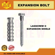 1/4, 5/16 Lagscrew with Expansion Shield/ Expansion Bolt (1set per Order)