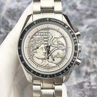 Omega Omega Omega Speedmaster Series Limited Edition Moon Landing Apollo No. 17 Stainless Steel Aluminum Bezel Manual Mechanical Watch Male