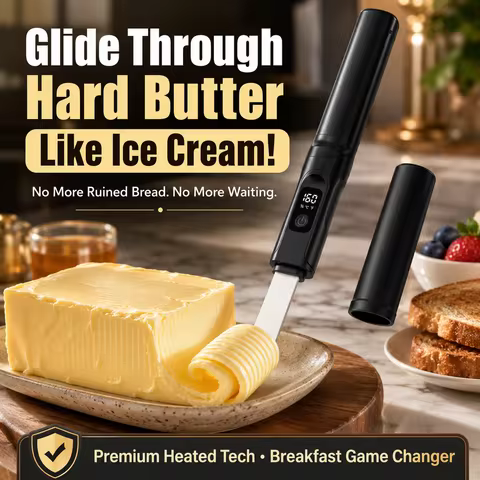 USB Rechargeable Electric Heated Butter Knife - Kitchen Spreader for Cold Butter Cheese Jam Perfect 