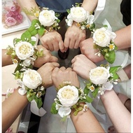 SG 🇸🇬 Corsage (wrist) Boutonnière Brooch for Bride/Bridesmaid/Groom/Brother,  Wedding ROM  Prom Nigh