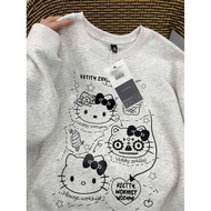 sweatshirt women long sleeve t shirt hello kitty cute cartoon grey clothes for women lengan panjang baju perempuan