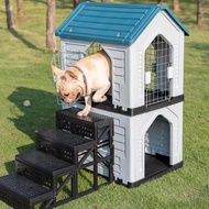 Dog House 2-Tier Plastic Cat/, Modern Design, Indoor Outdoor Pet Cage, Rainproof, Small Size 5467 LS