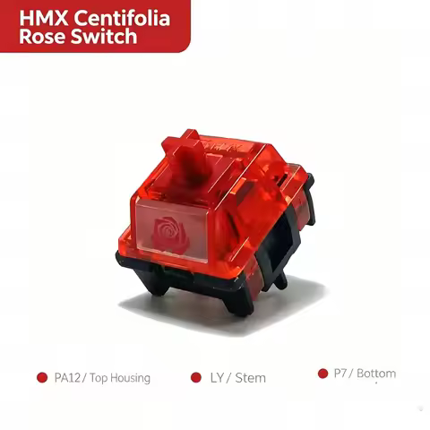 HMX Centifolia Rose Switch HIFI 5-Pin Linear Clacky Switches 37g 45g PA12 LY P7 Smooth Fine Lubricat